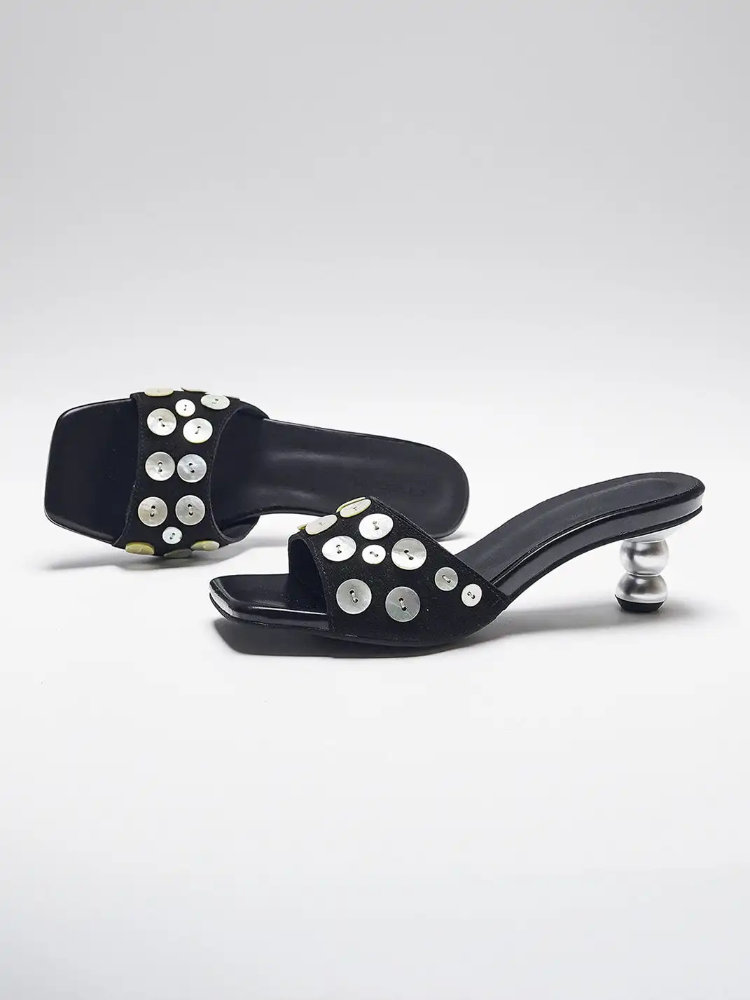 CHILIGIRL | Shell Buckle Open Toe High Heel Slide Sandals