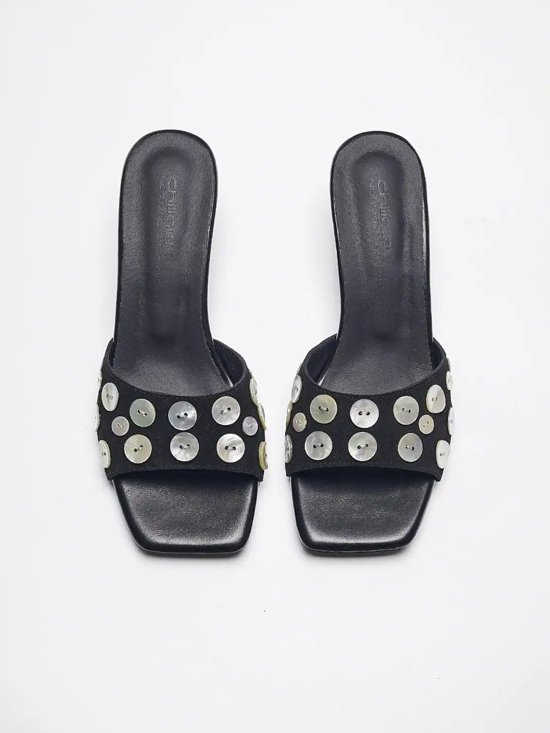 CHILIGIRL | Shell Buckle Open Toe High Heel Slide Sandals