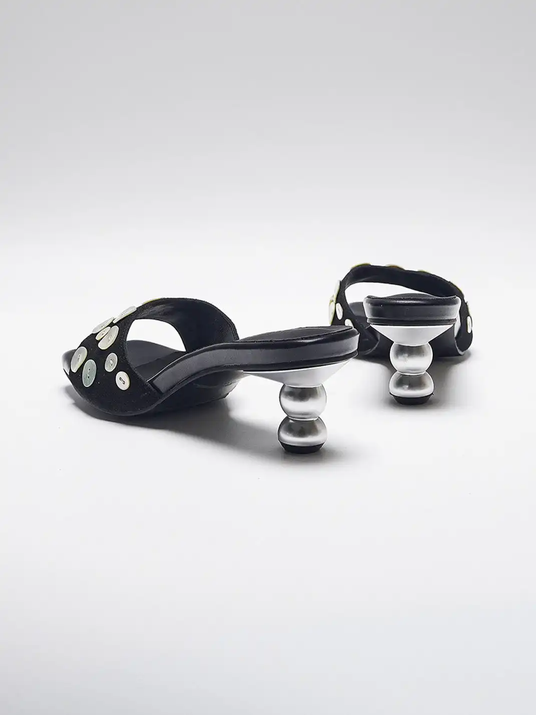 CHILIGIRL | Shell Buckle Open Toe High Heel Slide Sandals