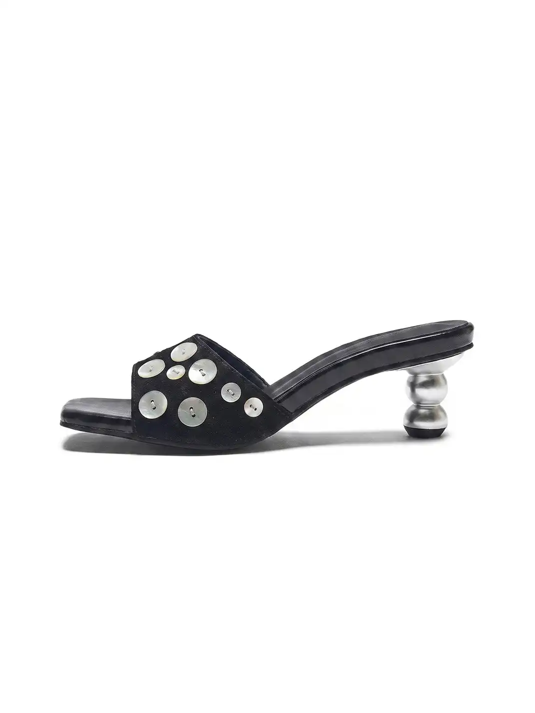 CHILIGIRL | Shell Buckle Open Toe High Heel Slide Sandals
