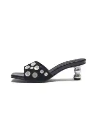 CHILIGIRL | Shell Buckle Open Toe High Heel Slide Sandals