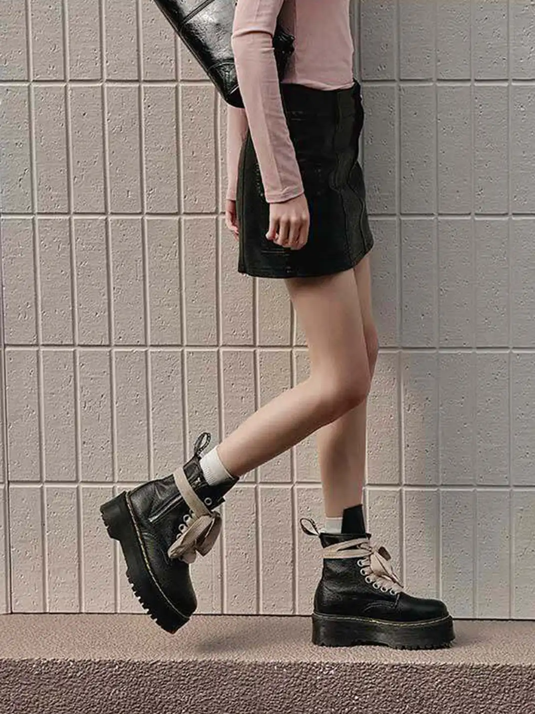 GSL | Platform Combat Boots with Side Zipper