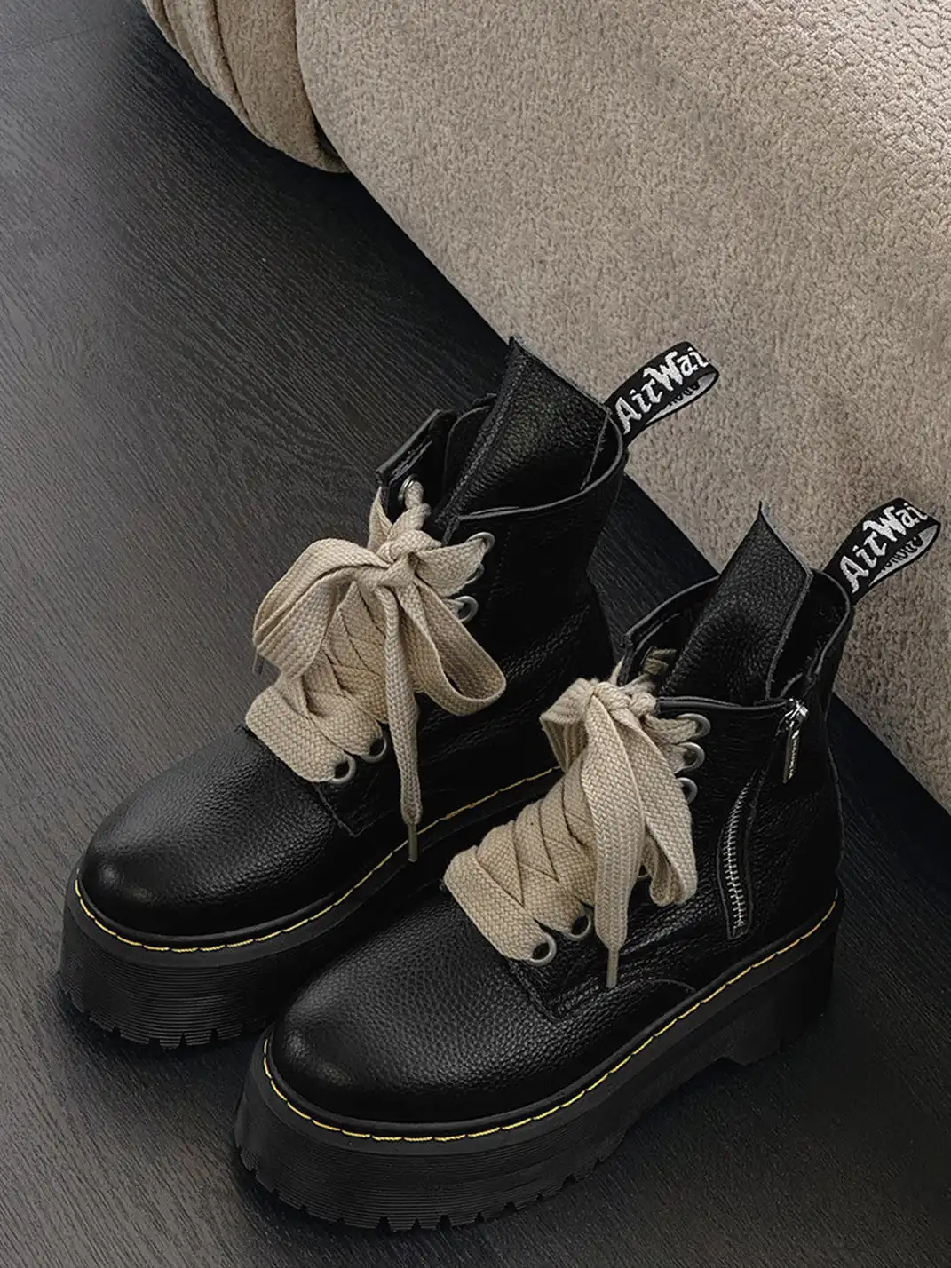 GSL | Platform Combat Boots with Side Zipper