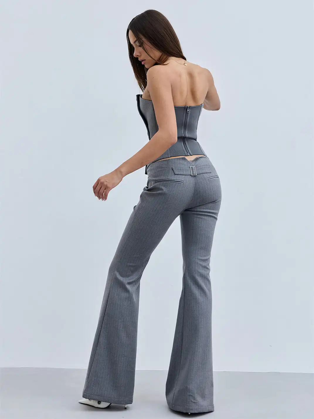BUM STUDIO | Fake Two-Piece Blazer & Fishbone Buttoned Tube Top