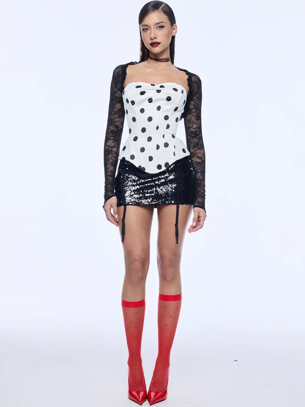 BUM STUDIO | Polka Dot Chest Pad Top