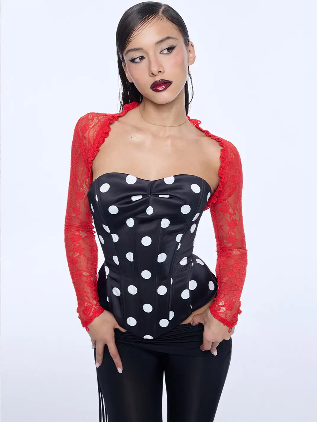 BUM STUDIO | Polka Dot Chest Pad Top