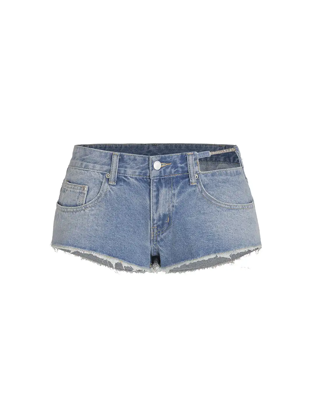 BUM STUDIO | Low-Rise Ultra Short Hollow Denim Shorts