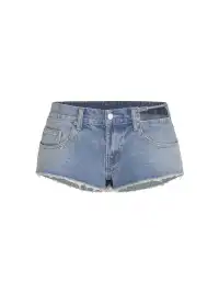 BUM STUDIO | Low-Rise Ultra Short Hollow Denim Shorts