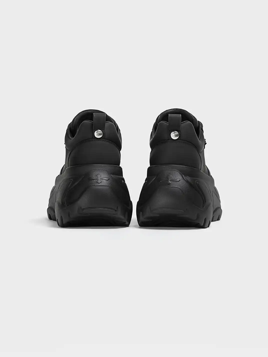 FYSPR | Platform Square Toe Leather Sneakers-Black