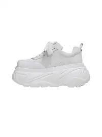 FYSPR | Platform Square Toe Leather Sneakers-White