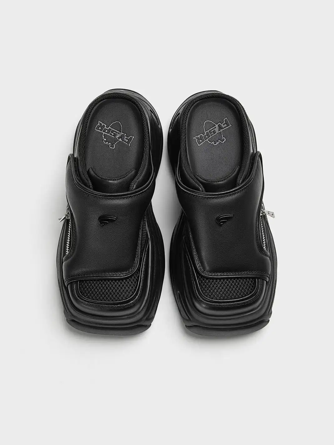 FYSPR | Platform Closed-Toe Slippers-Black