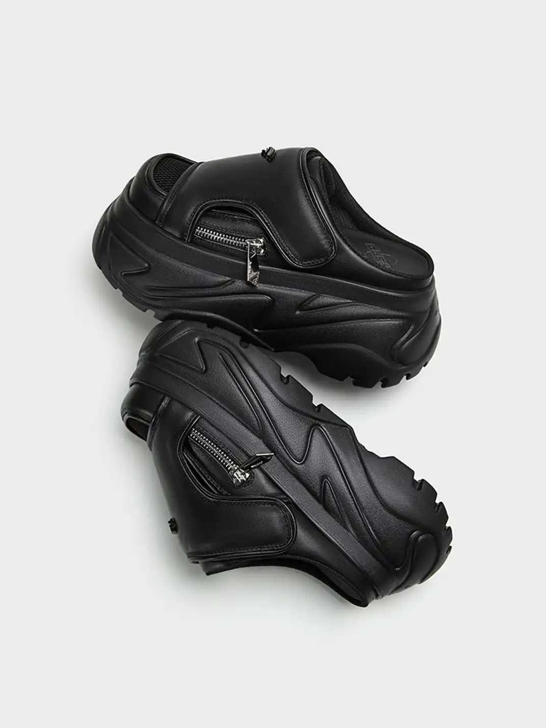 FYSPR | Platform Closed-Toe Slippers-Black