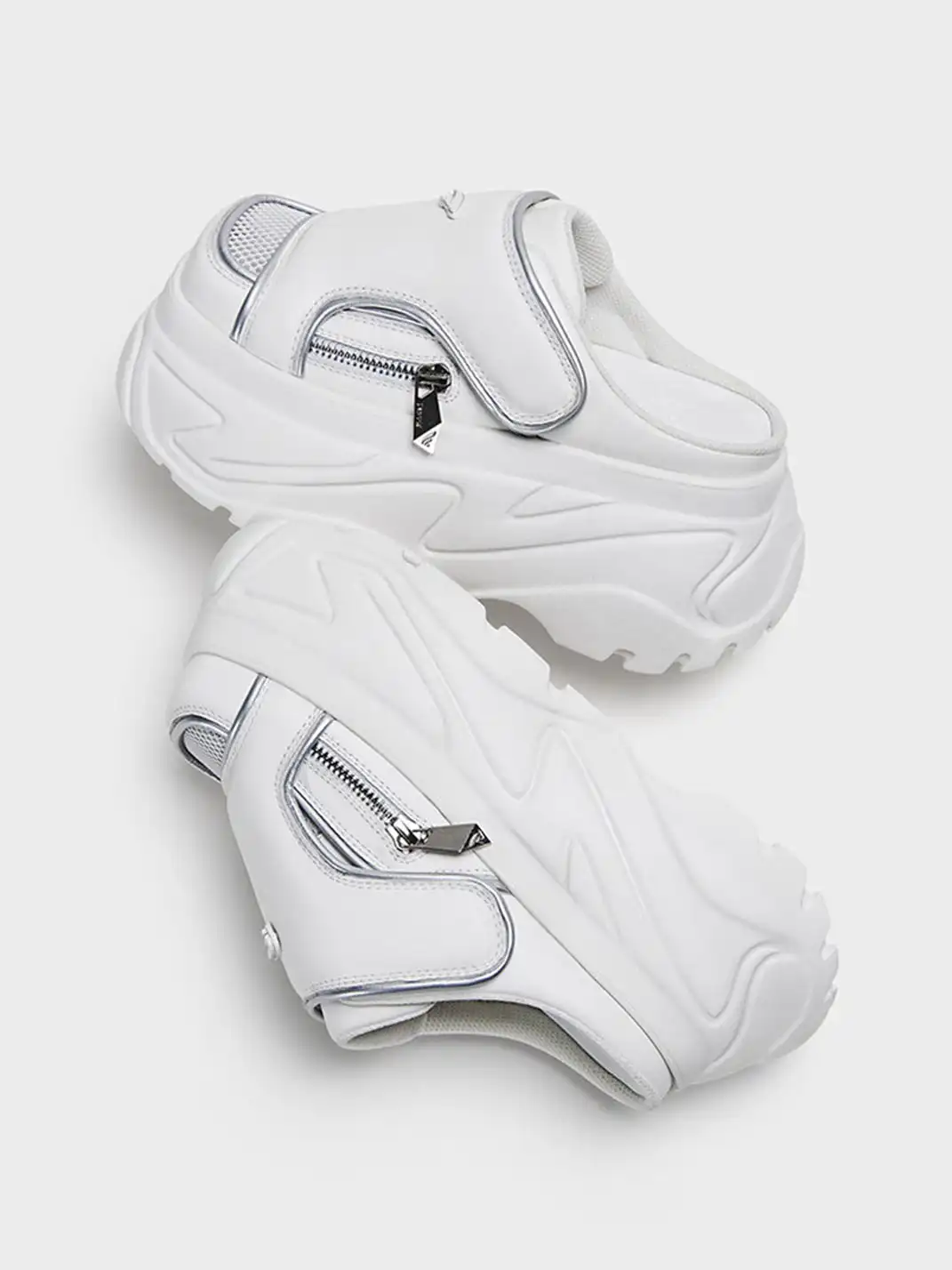 FYSPR | Platform Closed-Toe Slippers-White