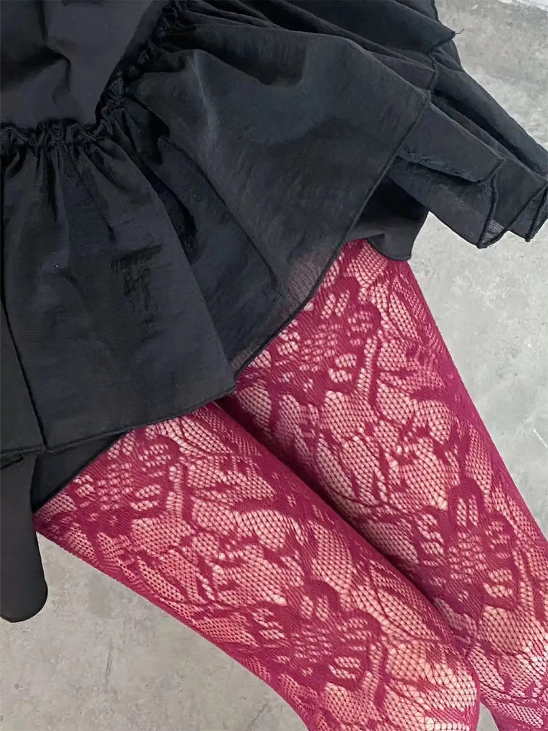 HotBonBon | Solid Color Lace Mesh Stockings