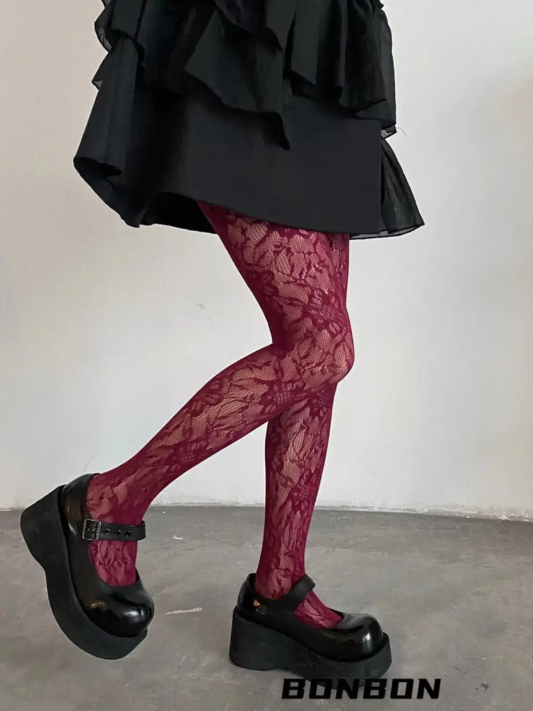 HotBonBon | Solid Color Lace Mesh Stockings