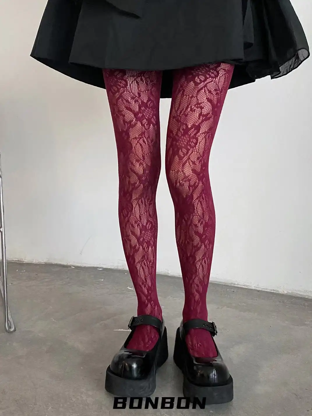 HotBonBon | Solid Color Lace Mesh Stockings