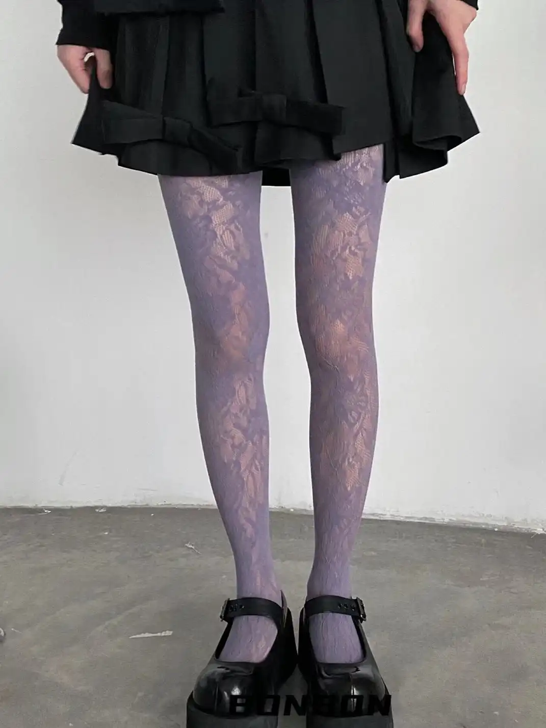 HotBonBon | Solid Color Lace Mesh Stockings