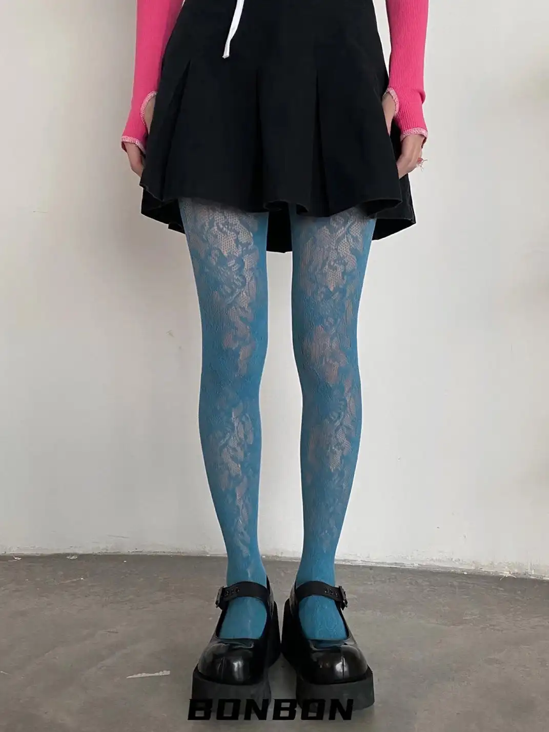 HotBonBon | Solid Color Lace Mesh Stockings
