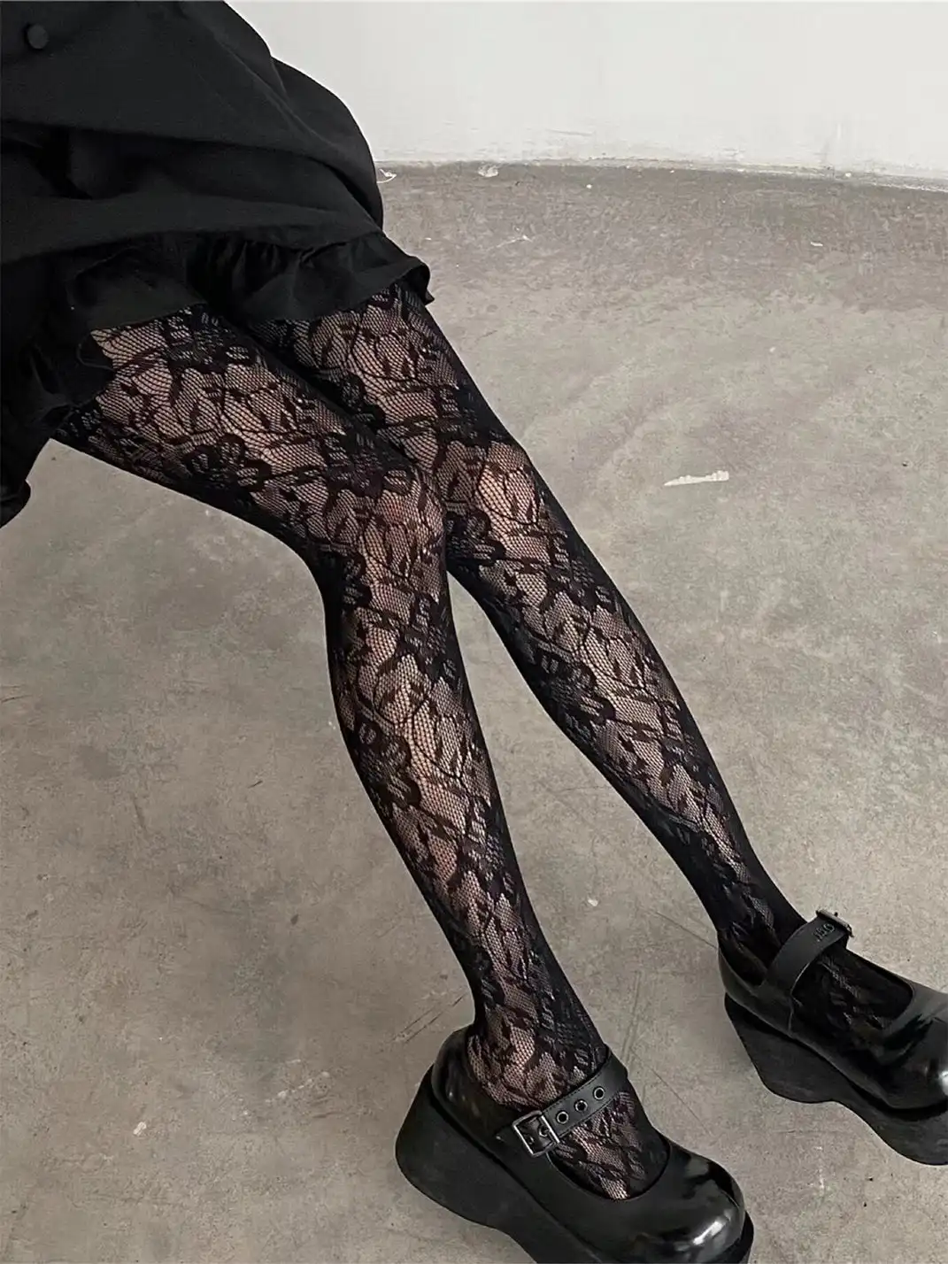 HotBonBon | Solid Color Lace Mesh Stockings