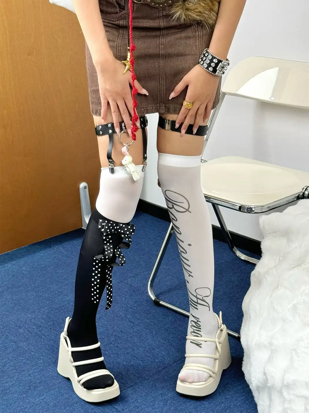 HotBonBon | Alphabet Polka Dot Over-Knee Socks