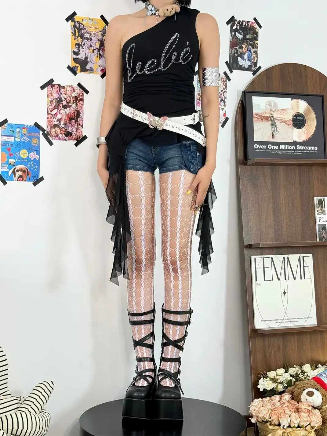 HotBonBon | Hollow Out Irregular Tie-Dye Stockings
