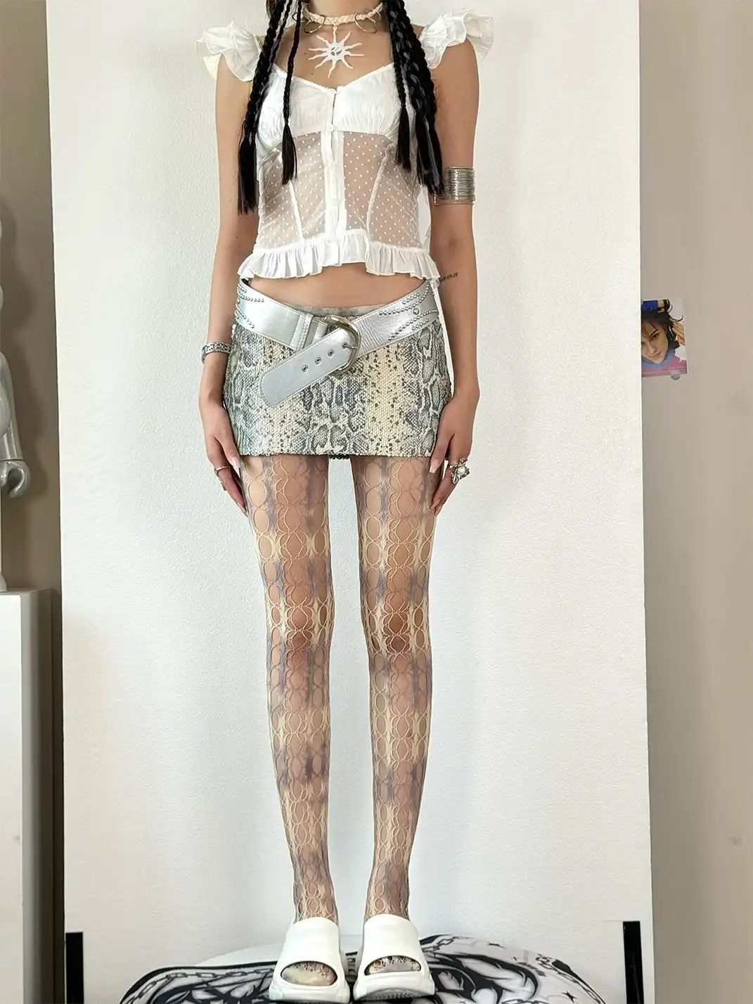 HotBonBon | Hollow Out Irregular Tie-Dye Stockings
