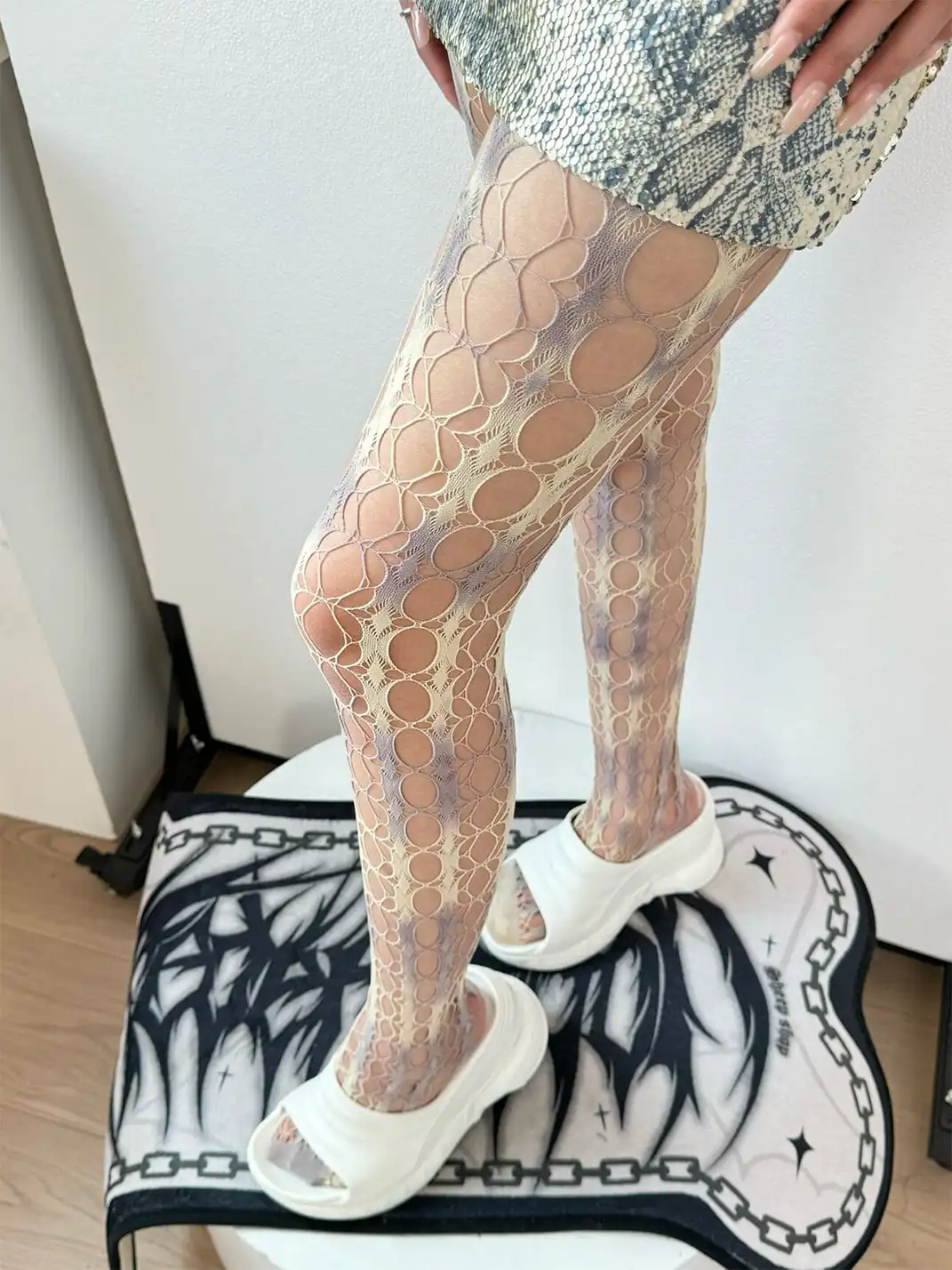 HotBonBon | Hollow Out Irregular Tie-Dye Stockings