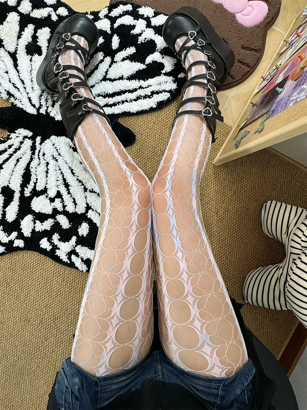 HotBonBon | Hollow Out Irregular Tie-Dye Stockings