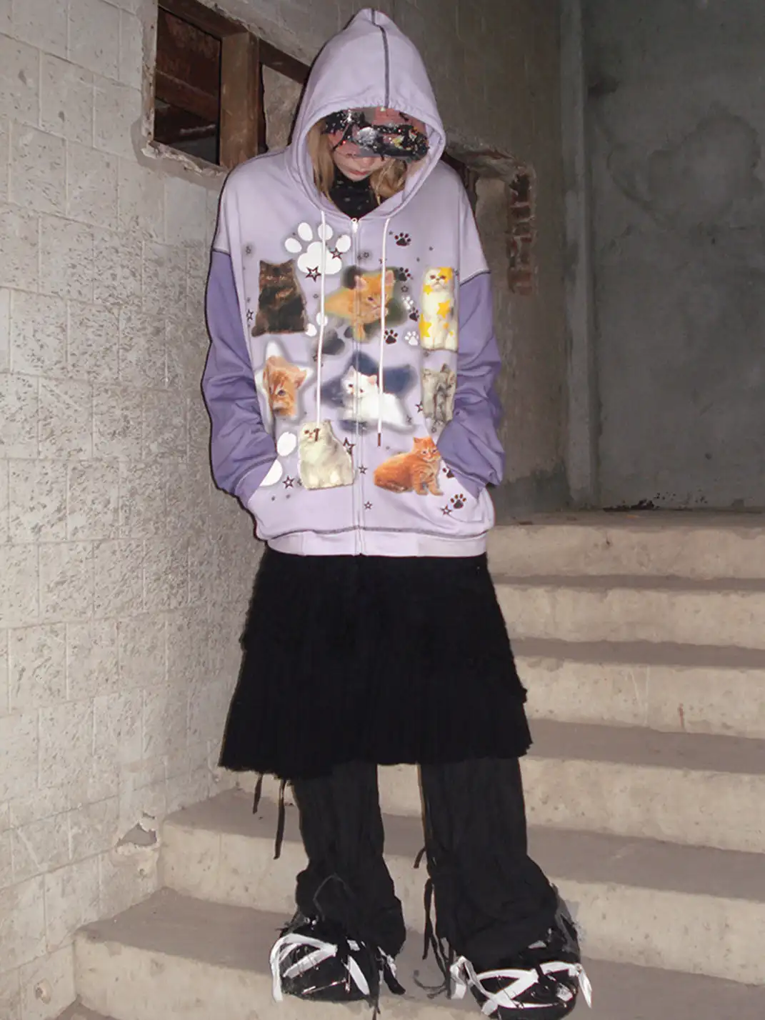 CFIERCE | Cat Print Hoodie