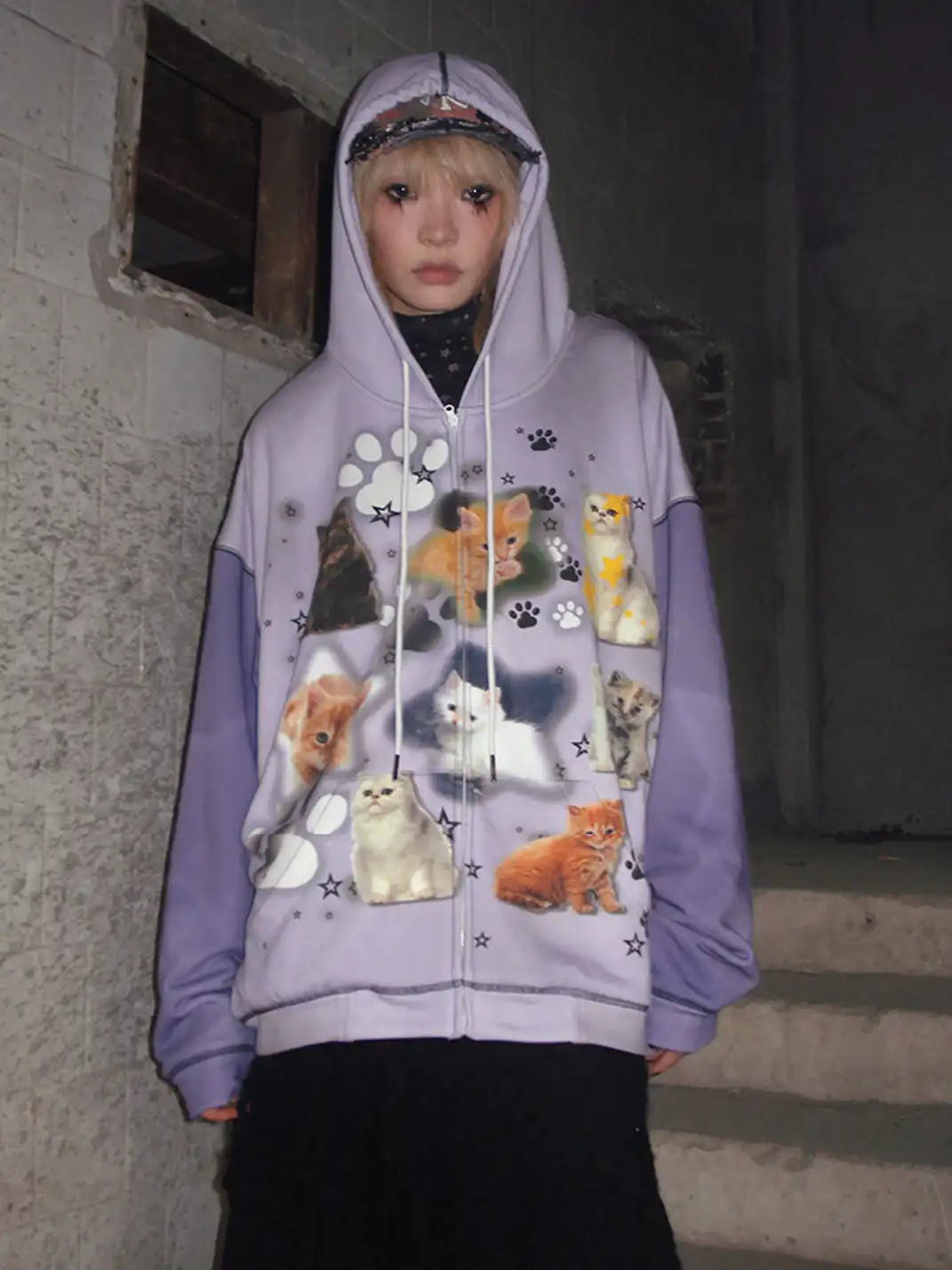 CFIERCE | Cat Print Hoodie