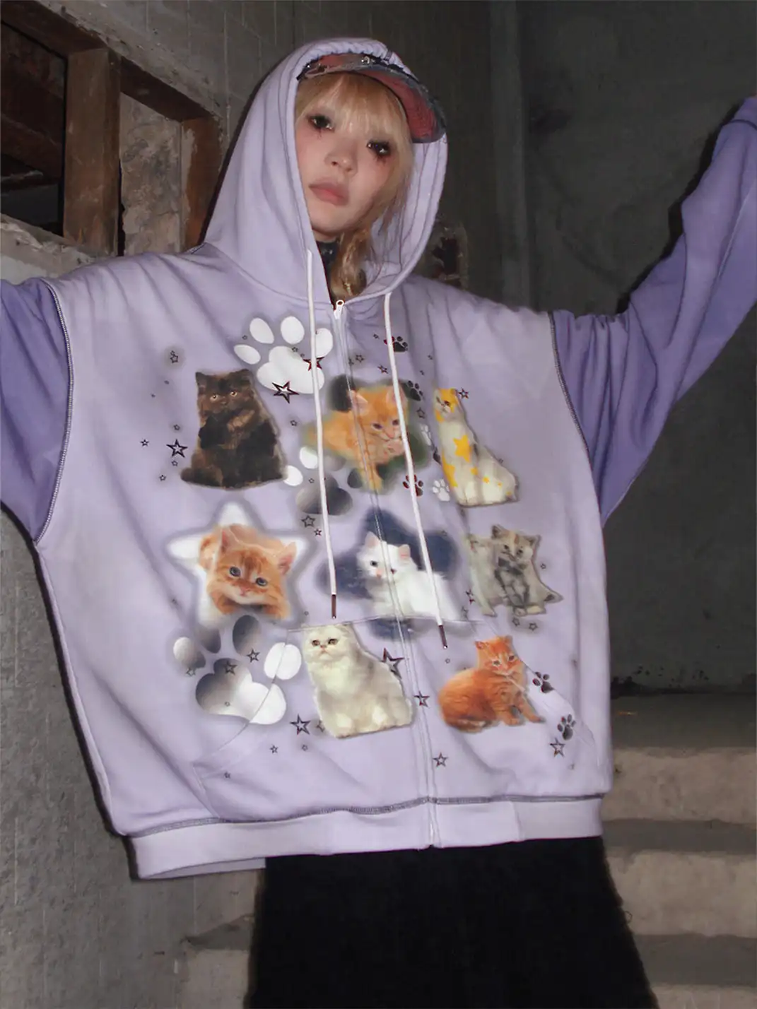 CFIERCE | Cat Print Hoodie