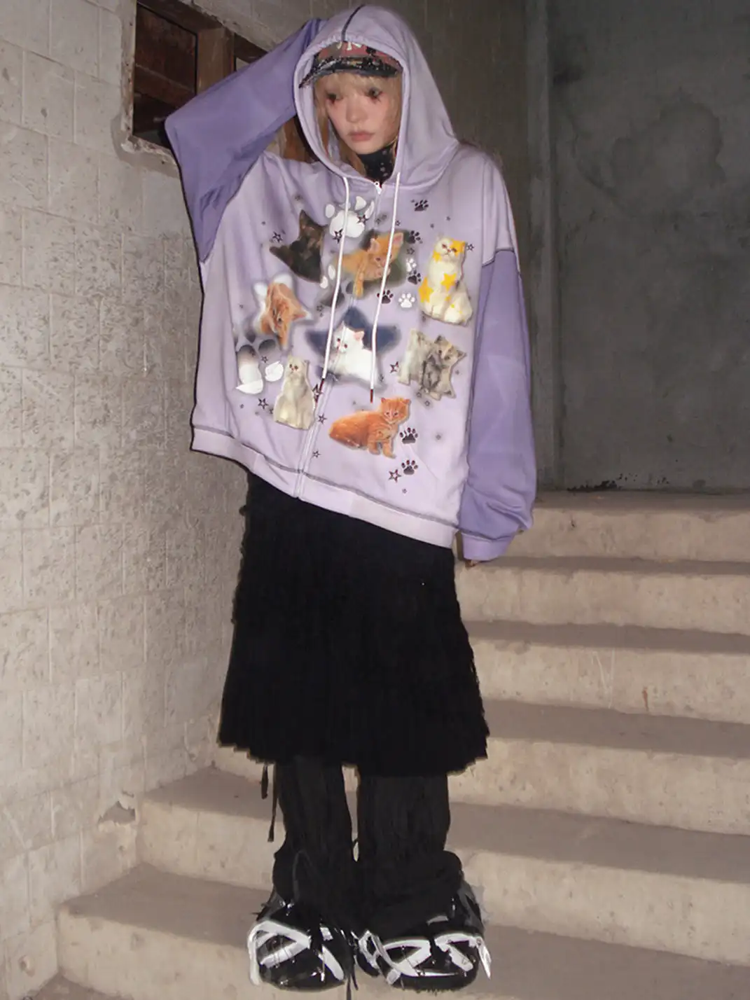 CFIERCE | Cat Print Hoodie