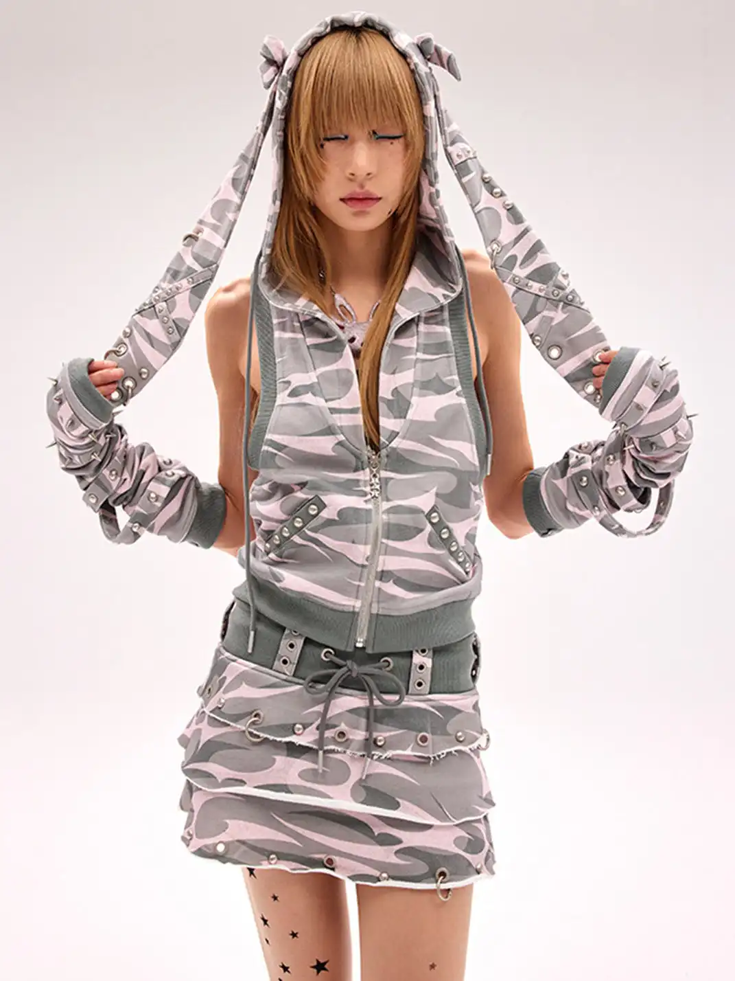 CFIERCE | Rivet Rabbit Ear Vest Jacket