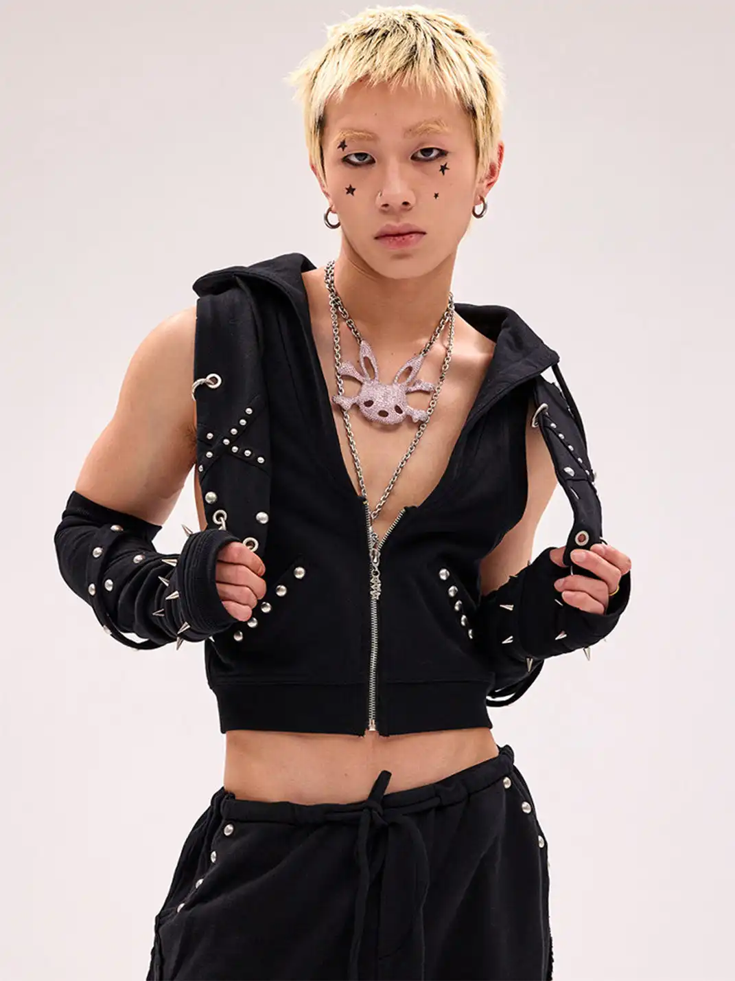 CFIERCE | Rivet Rabbit Ear Vest Jacket