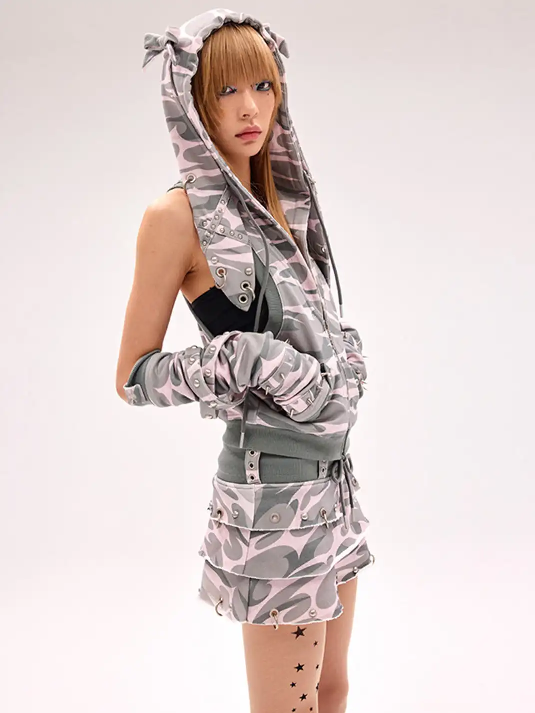 CFIERCE | Rivet Rabbit Ear Vest Jacket