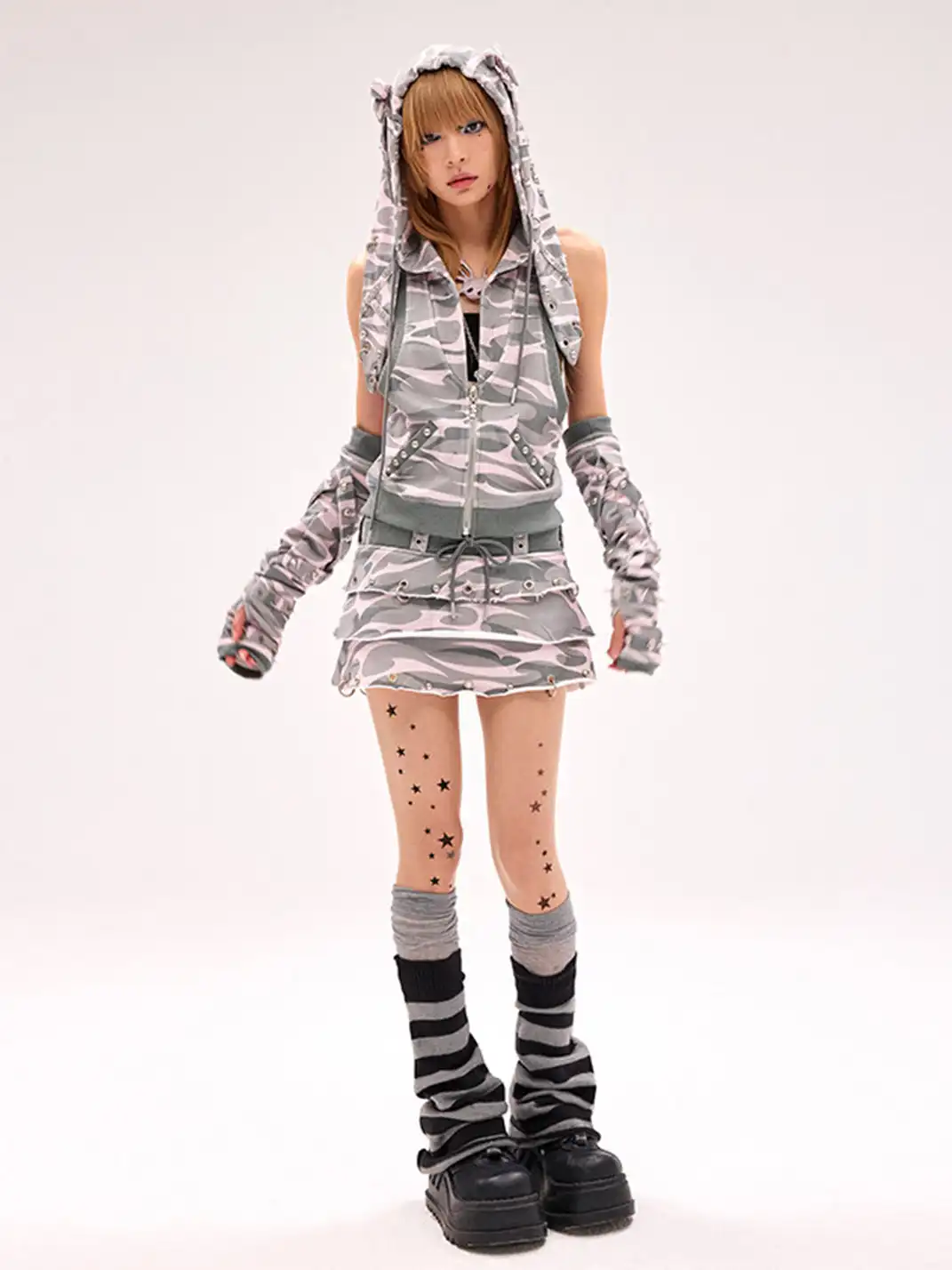 CFIERCE | Rivet Rabbit Ear Vest Jacket