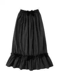 CFIERCE | Velvet Bow Ruffle Maxi Skirt