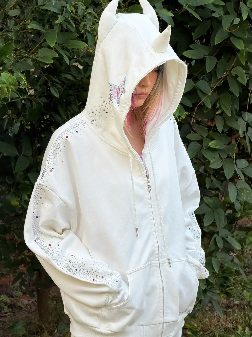 CFIERCE | Crying Unicorn Hotfix Rhinestone Sweatshirt