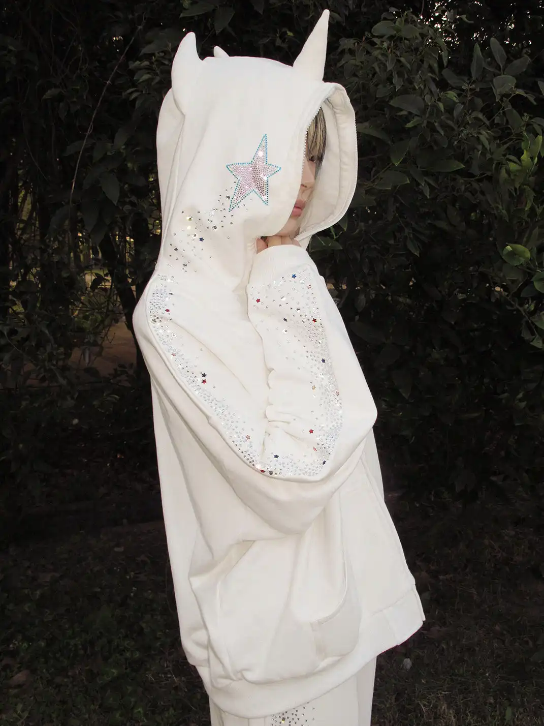 CFIERCE | Crying Unicorn Hotfix Rhinestone Sweatshirt