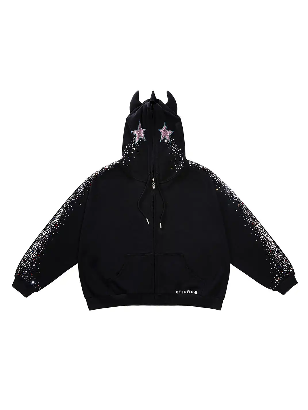 CFIERCE | Crying Unicorn Hotfix Rhinestone Sweatshirt