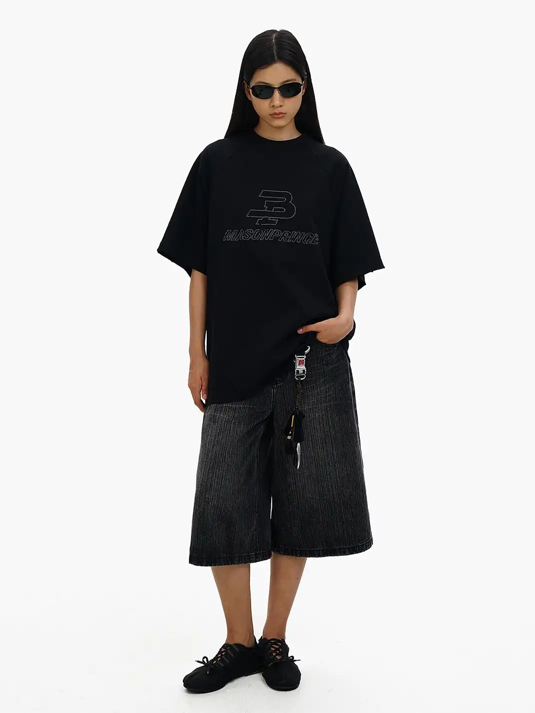 MASONPRINCE | Oversized Embroidered Raglan Sleeve T-shirt
