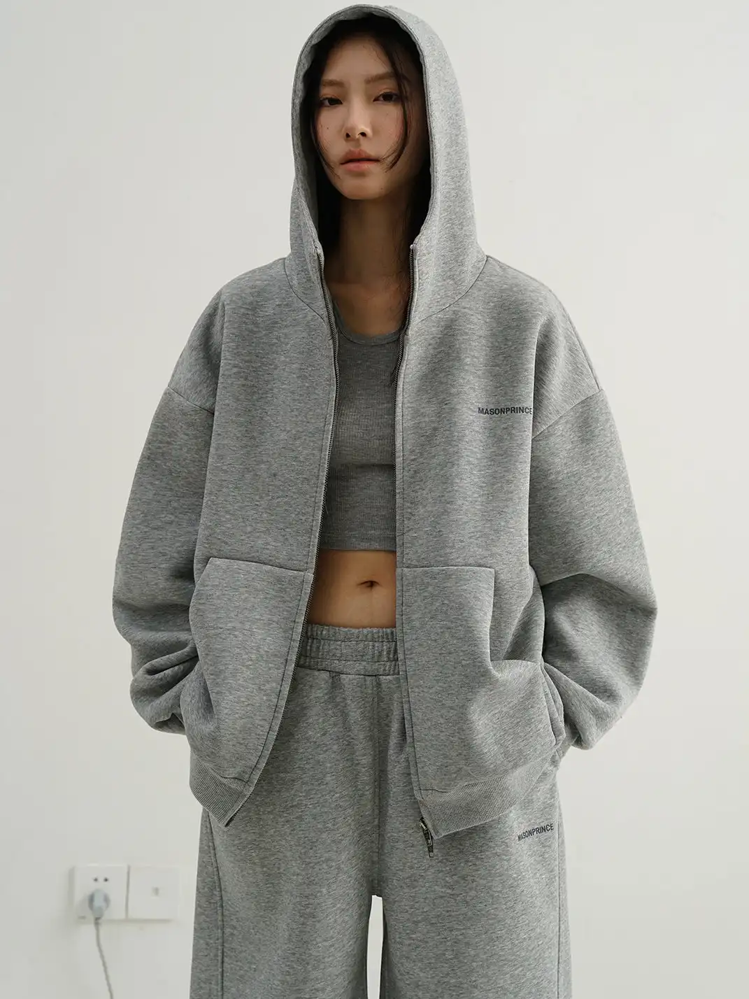 MASONPRINCE | Reflective Rubber Print Hoodie & Pants Set