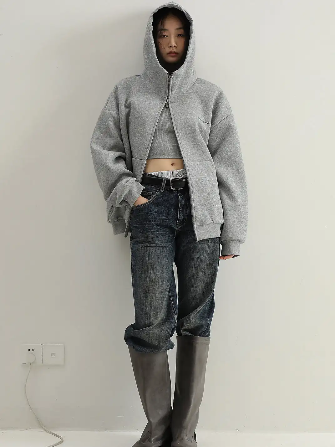 MASONPRINCE | Reflective Rubber Print Hoodie & Pants Set