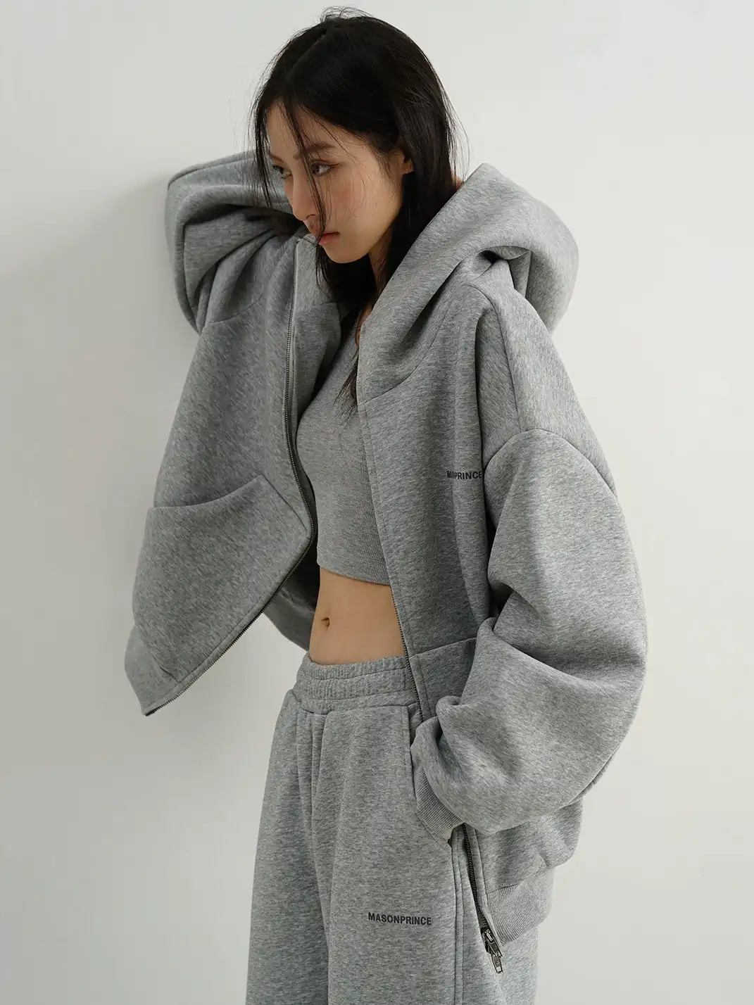 MASONPRINCE | Reflective Rubber Print Hoodie & Pants Set