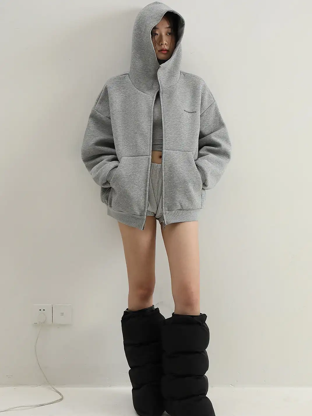 MASONPRINCE | Reflective Rubber Print Hoodie & Pants Set