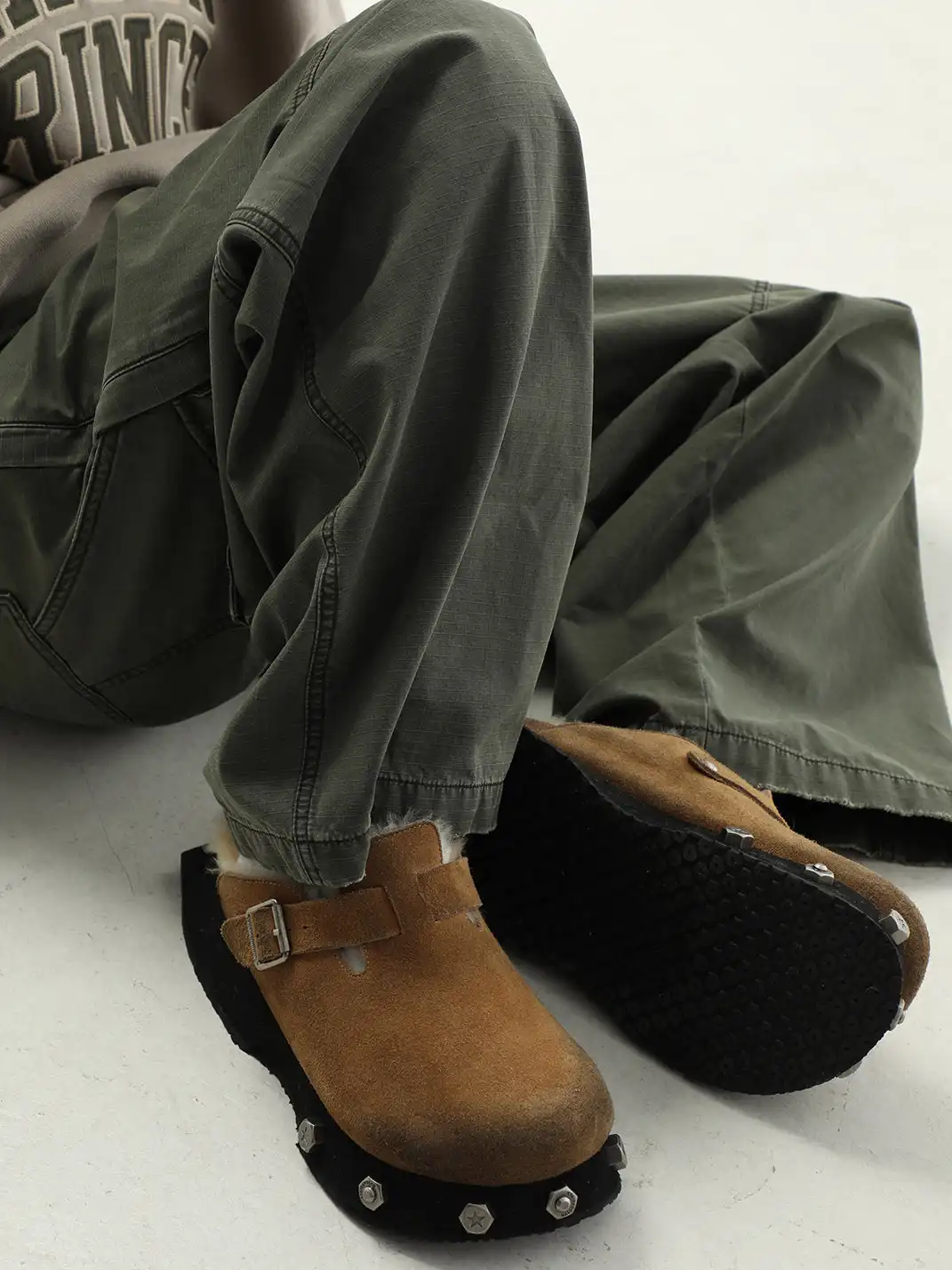 MASONPRINCE | Frosted Suede Thick Soled Birkenstock Shoes