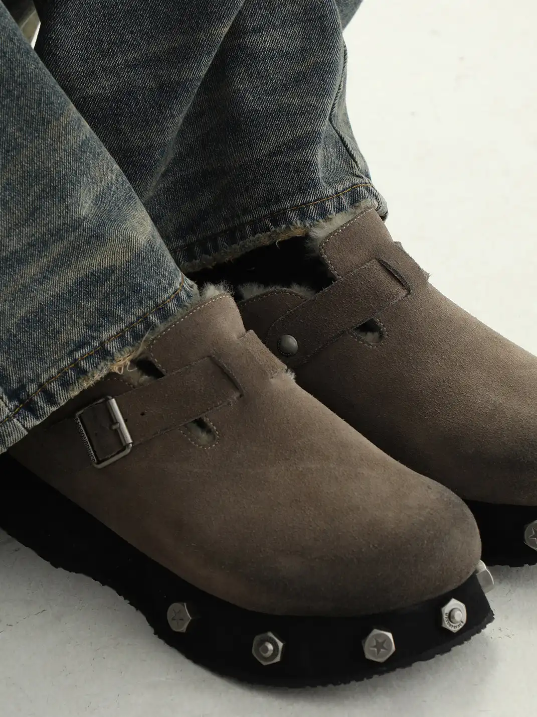MASONPRINCE | Frosted Suede Thick Soled Birkenstock Shoes