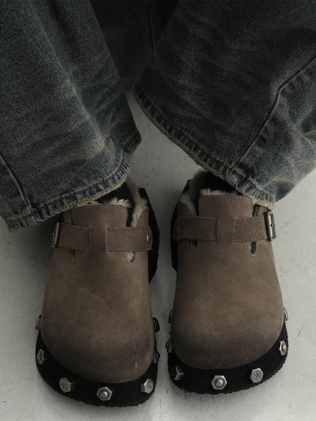 MASONPRINCE | Frosted Suede Thick Soled Birkenstock Shoes