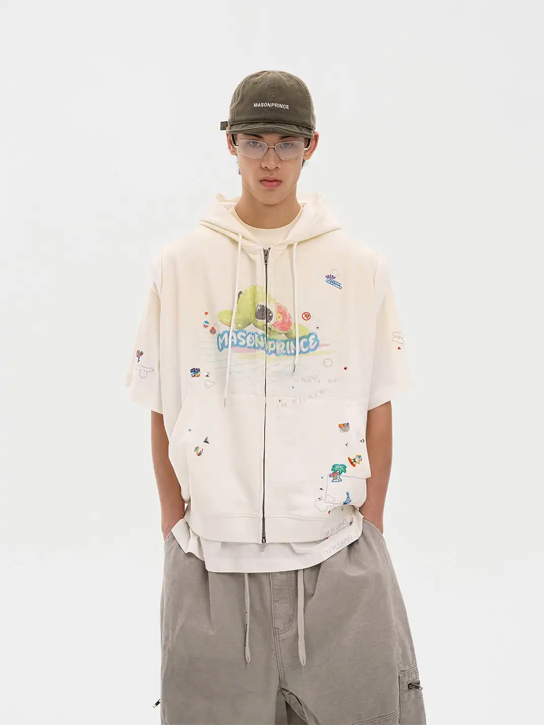 MASONPRINCE | Turtle Print Hooded Vest