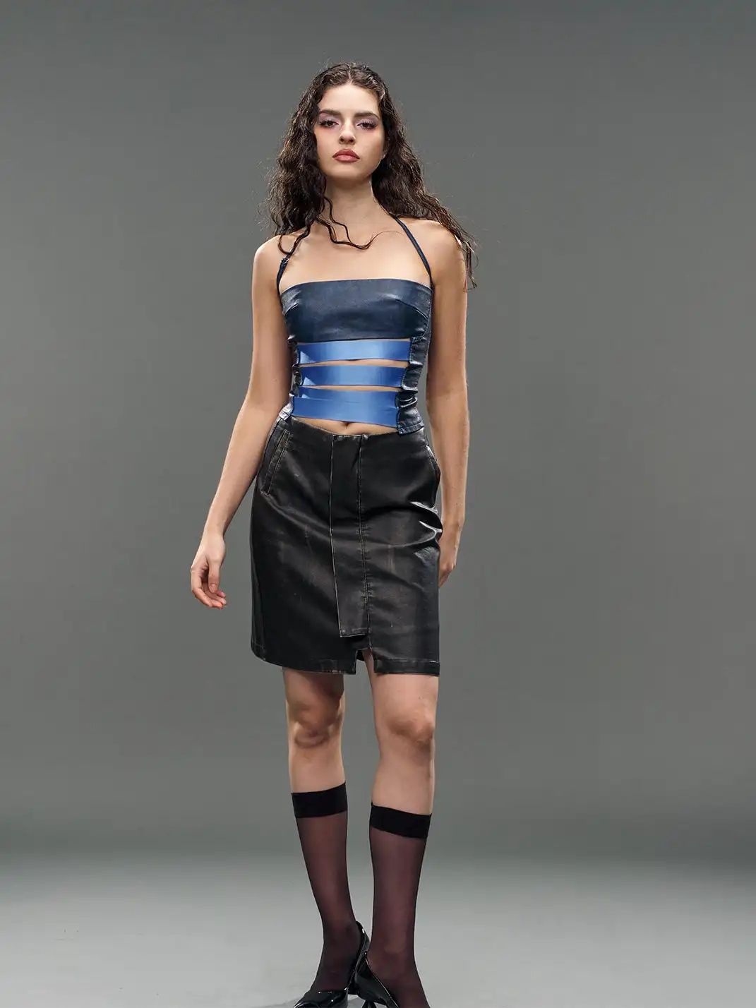 CSFC | Bandage Halter Top-Blue